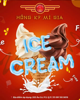 Ưu Đãi Ngọt Ngào Tại Hồng Ký Mì Gia – Tặng Kem Miễn Phí